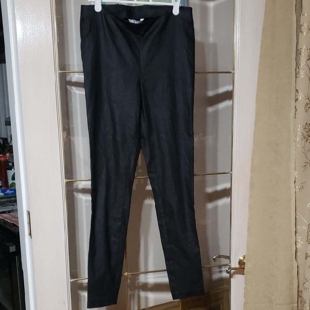Jules & Leopold Leggings Women's Size M Black Faux Leather Stretch